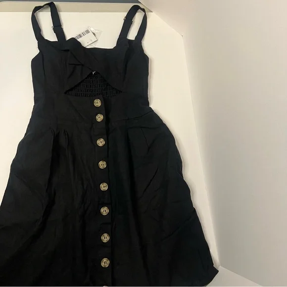 Forever 21 Button Down Black Dress womens size small - Picture 5 of 5